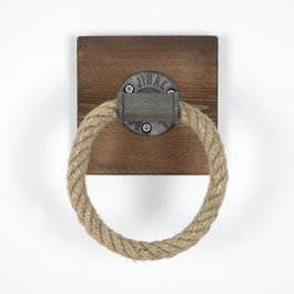 Hanah Home Boruraf099 Gancho de tubo de madera de abeto, estilo moderno rústico novedoso, nogal y negro